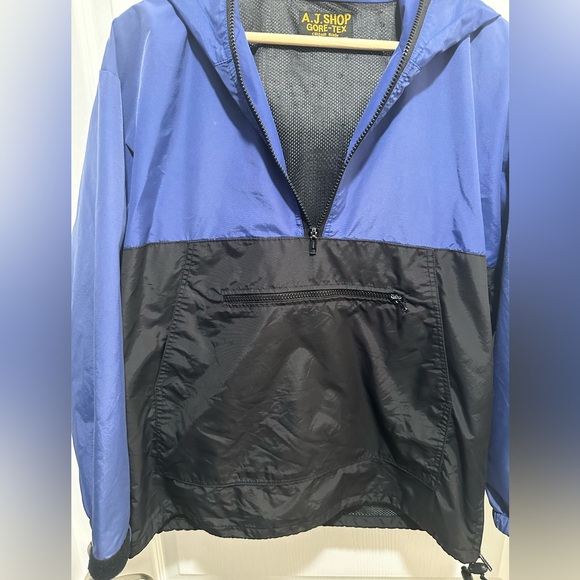 AJ Shop Blue/Black Gore-Tex Jacket ½ Zip Kangaroo Pouch Size Medium Vented - Picture 5 of 13